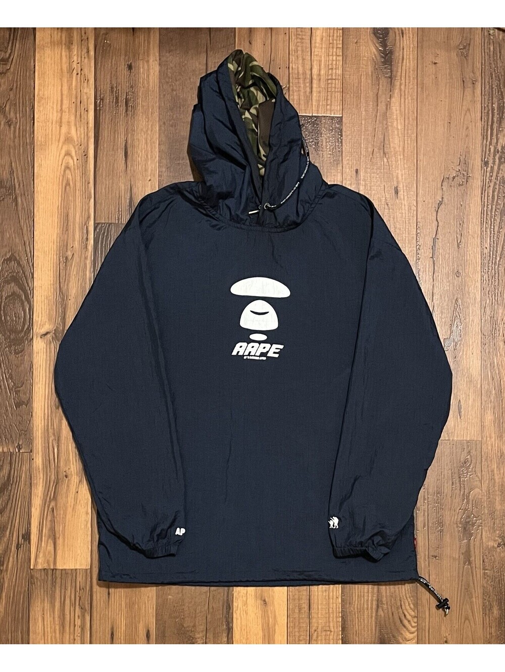 A Bathing Ape Aape Pullover Hoodie Jacket XXL Navy